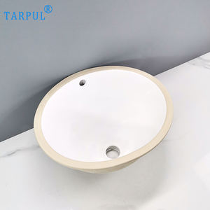 Wastafel Keramik Oval Tarpul <span class=keywords><strong>2026</strong></span> Factory 13-15 Inch, Model Undermount, untuk Pemasangan di Bawah Meja - Product Image 1