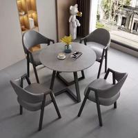 Table à manger moderne en pierre frittée à pieds en métal Mobilier de maison imperméable et non toxique
