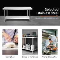 Table de travail en acier inoxydable 304 de 0,8, 1,0 et 1,2 m, conforme aux normes alimentaires, fournisseur du Shandong