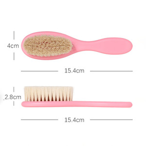 Peigne pour bébé nouveau-né pour nettoyer le cuir chevelu et brosse en <span class=keywords><strong>laine</strong></span> pour ensemble de bain - Product Image 2