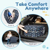 Canapé-lit pliant pour enfants personnalisé 2-en-1, lit de voyage portable, oreiller, couverture, coussin en éponge de style boîte, revêtement en coton pur