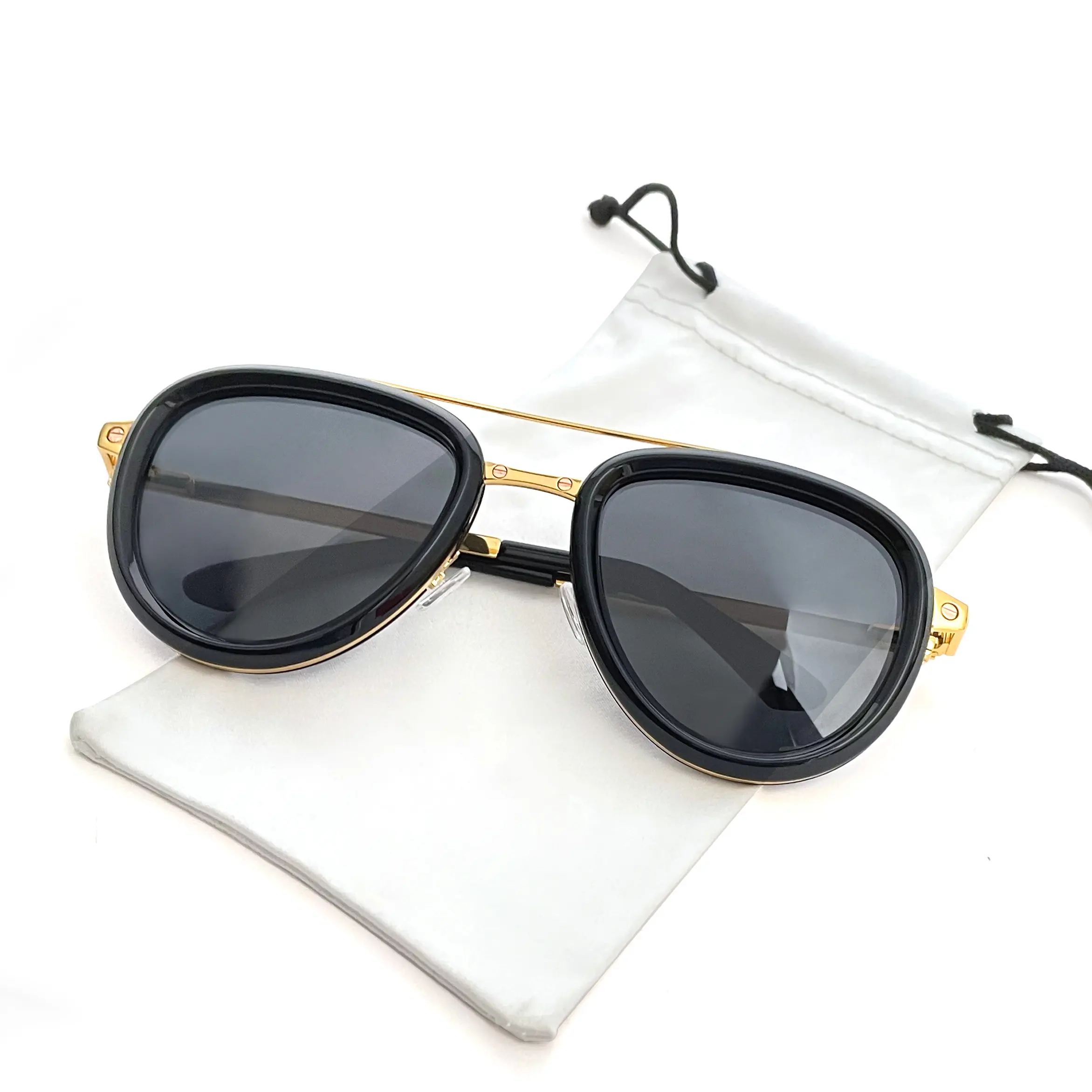 Sifier all'ingrosso di alta qualità pilot shades occhiali da sole oversize alla moda occhiali da sole polarizzati alla moda in metallo acetato