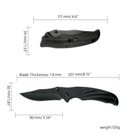 TYPHON un ensemble de deux tailles de couteaux de poche pliants de chasse en plein air tactiques tranchants de haute qualité pour la sécurité et la praticité
