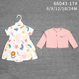 Ensemble d'été 2 pièces Tedmimak pour bébés filles, robe sans manches et <span class=keywords><strong>manteau</strong></span> à manches longues, imprimé animal/floral en coton, 6-<span class=keywords><strong>24</strong></span> <span class=keywords><strong>mois</strong></span> - Product Image 1
