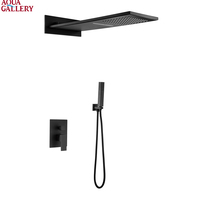 Pommeau de douche à dessus carré monté au plafond 300MM mitigeur de douche dissimulé robinet de douche en laiton