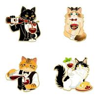 Groothandel grappige cartoon barman voor fruit emaille zinklegering voor badge broche schattige student rugzak etui
