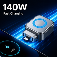 Adaptador de Carga Inteligente con Monitoreo en Tiempo Real y Desconexión Física Automática, Cargador Rápido USB C de 140W para Teléfono, Laptop y Tablet