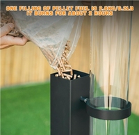 Poêle à granulés de bois en acier noir, sans fumée, écologique, avec vitre, pour terrasse, de type fusée, de qualité industrielle