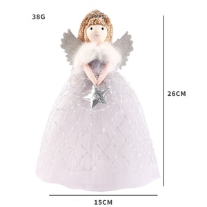 Decoración Navideña al por Mayor, Linda Muñeca Ángel Niña, Adorno de Ángel para Árbol de Navidad, Estrella para la Punta del Árbol - Product Image 5
