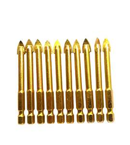 Brocas para vidrio Apextech Apt-24 de 6 mm a 12 mm con punta de carburo simple y vástago hexagonal, 35 mm de longitud total, para perforación de mampostería, vidrio y cerámica - Product Image 6