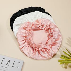 <span class=keywords><strong>Bonnet</strong></span> <span class=keywords><strong>en</strong></span> <span class=keywords><strong>soie</strong></span> personnalisé avec logo pour femmes, ajustable, double couche, pour dormir, prévient les frisottis, pour cheveux bouclés naturels - Product Image 3