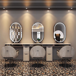 Espejo de Salón de Belleza con Iluminación LED, Muebles con Espejo y Armarios para Peluquerías, Diseño Moderno - Product Image 4