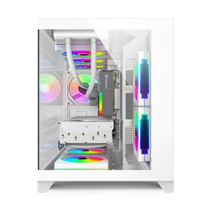 Mayorista Vidrio Templado Micro ATX Blanco Gaming <span class=keywords><strong>Computer</strong></span> PC Case Mid Tower Gamer Case PC Cabinet Cases Towers Support 360 - Product Image 2