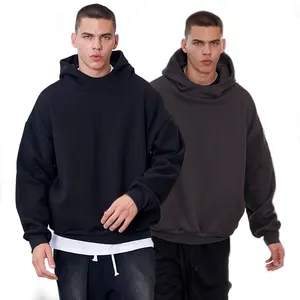 Fabricants de vêtements personnalisés qualité sweat-shirt à capuche court coupe boxy pour hommes sweats à capuche lourds et surdimensionnés