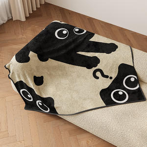 ผ้าห่มลายการ์ตูนแมวน่ารัก รูปทรงสี่เหลี่ยมผืนผ้า หนานุ่ม อุ่นสบาย ผลิตจากผ้าฟลีซ เหมาะสำหรับใช้ในฤดูหนาว หรือใช้เป็นผ้าห่มสำหรับงีบหลับในออฟฟิศ - Product Image 3