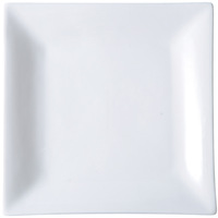 Assiette en céramique carrée blanche pure conçue de manière créative pour la vaisselle élégante de nourriture occidentale de steak pour des hôtels de ménage pour des parties