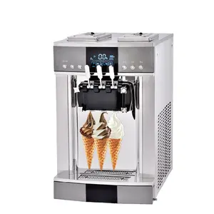 Hot sale fast freezing easy to operate table top soft serve ice cream machine/3 flavors ice cream machine