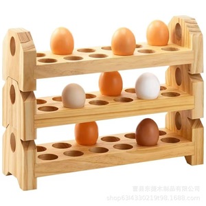 Contenedor de Alimentos de Madera para Huevos, Gran Capacidad, Compartimentos Divididos, Almacenamiento de Cocina, Conservación de Frescura - Product Image 2