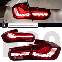 Feux arrière LED WLJ rouges spécialement conçus en forme d'écailles de dragon pour Série 3/M3/F35/F30/F80/318/320/328/M4 avec clignotants séquentiels