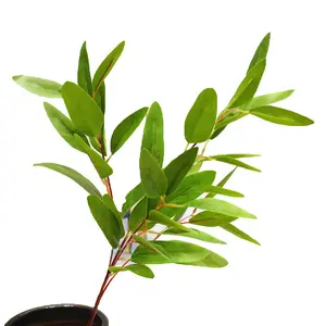Wholesale long stem green color decorative artificial tree branch eucalyptus leaves for wedding event decoration