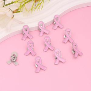 Üretici emaye pembe meme kanseri farkındalık kurdelesi düğme Pin rozeti emaye yaka Pin broş - Product Image 1