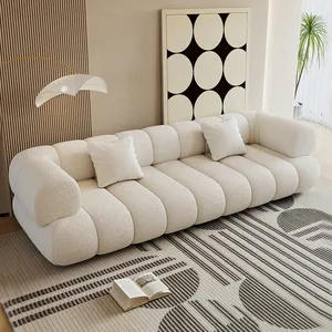 Set Sofa 3 tempat duduk, Sofa bahan beludru modern hijau lembut untuk apartemen, Hotel, ruang tamu, Set Sofa Modular