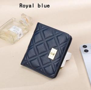 Top-Grain Cowhide Short <b>Wallet</b> for Women, Genuine Leather, Fashionable Diamond Quilted Buckle, <b>Card</b> <b>holder</b>, Ultra-Thin Coin Purs - Product Image 3