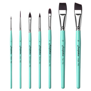 Ensemble de pinceaux synthétiques pour maquillage artistique 2026 – Pinceaux plats pour le corps des enfants avec manche en bois – Personnalisable OEM - Product Image 1