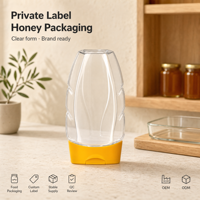 Botella de Miel PET Personalizada, Transparente, Ovalada, de Plástico, para Miel, Salsas y Condimentos