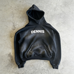 Black High Quality 400 Gsm Cotton Hoodies Oversized French Terry Fleece Custom Pullover Hoodies Heavyweight Cropped Hoodies Men