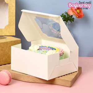 กล่องใส่เค้กสีขาวครึ่งปอนด์กล่องใส่ขนมกระดาษเคลือบ40FT 0/ของขวัญเบเกอรี่ส่งไปยังประเทศไทย0403048 - Product Image 6