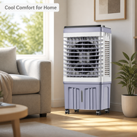 Refroidisseur d'air évaporatif électrique télécommandé FJ-820ADLR avec roulettes, refroidissement uniquement jusqu'à 11 899 BTU/h, usage domestique et commercial