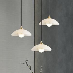 Lámpara colgante de mármol español, ovalada, con bombilla LED E27, acabado dorado, para el hogar, sala de estar, dormitorio, lámpara de techo - Product Image 2