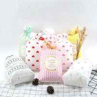 En Stock Prix Pas Cher En Plastique Mignon Stand up Cookie Bonbons Cadeaux Emballage Sacs À Cordon Pochette Plate pour Pain Avec Bowknot