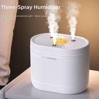 Nouvel humidificateur USB 2025 avec batterie intégrée, trois sorties, grande pulvérisation, logo personnalisable, fonctionnement silencieux pour chambre et bureau