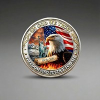 Pièce de collection en fer émaillé, relief 3D, motif Statue de la Liberté, Mont Rushmore, Aigle et Croix, Commémorative du Semi-Centenaire, pour cadeau souvenir