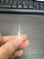 Faux ongles courts en gel transparent effet griffes d'aigle, motif ciel étoilé de luxe, réutilisables, faits à la main, à presser, 5,0 cm