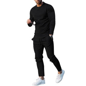 Herren Sportbekleidung Fitness-Sets Lässige Sportoutfits 2-teiliger Trainingsanzug Langarm-T-Shirt und Jogginghose Set - Product Image 4