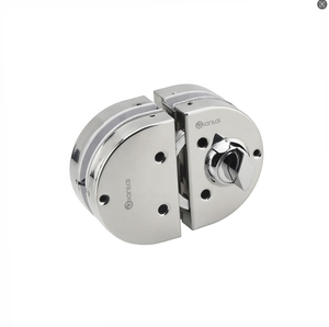 Serrure de porte centrale en acier inoxydable, <span class=keywords><strong>double</strong></span> face en <span class=keywords><strong>verre</strong></span> coulissant, fournisseur d'usine - Product Image 4