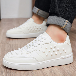 Nouvelles baskets basses en cuir PU - Chaussures blanches décontractées et tendance pour le skateboard et le quotidien - Chaussures de skateboard - Product Image 5