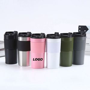 Taza de Café Francesa de Acero Inoxidable con Tapa Abatible y Filtro - Taza de Viaje con Aislamiento de Doble Pared para Auto, Oficina y Regalos - Product Image 1