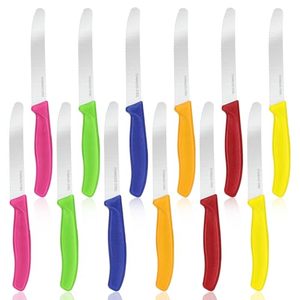 Lot de 12 couteaux à steak à bord dentelé, manches ergonomiques en plastique, pour une coupe efficace de la viande, couteaux de table pour la maison et la restauration - Product Image 6