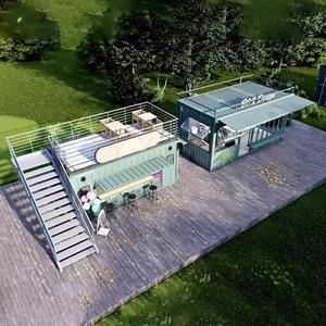 Unité de café modulaire au design extérieur audacieux, terrasse supérieure – Maisons conteneurs préfabriquées de luxe personnalisées avec porte coulissante sur mesure - Product Image 1