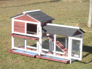 小動物用アプリケーションケージ環境にやさしいソリッドパターン木ウサギ & アヒルハッチハウス - Product Image 2