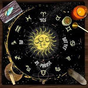 Big Size 75cm Tarot Card Table Cloth, Altar Card Mat, Witchcraft Astrology Supplies Decorative Card Mat
