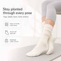 Chaussettes antidérapantes en coton pour femmes, chaussettes de yoga côtelées avec semelle à pois en silicone, pour Pilates, Barre et exercices au sol, vente en gros, MOQ 50