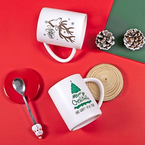 Nueva Taza Navideña Popular de 400 ml con Diseño de Santa Claus, Tazas de Porcelana para Café y Leche, Juego de Regalo de Navidad con Tapa y Cuchara - Product Image 4