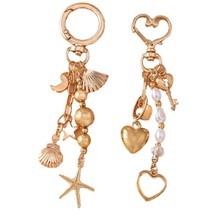 Thời trang 3D hình dạng kim loại Keychain Keyring quyến rũ mới vỏ ngọc trai Đại Dương chủ đề sò điệp Sao Mặt Trăng kim loại hợp kim Keychain - Product Image 5