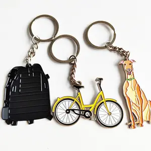 Tùy Chỉnh 3D Logo Chữ Keyring Khuyến Mại Hợp Kim Kim Loại Móc Chìa Khóa Cứng Mềm Men Cá Nhân Kim Loại Keychain