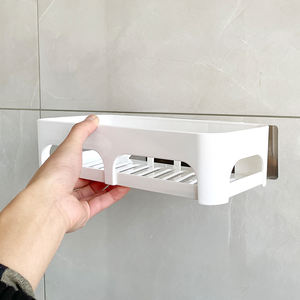 Étagère de douche en plastique Hyderon <span class=keywords><strong>sans</strong></span> perçage, panier de douche auto-adhésif pour salles de bains - Product Image 1